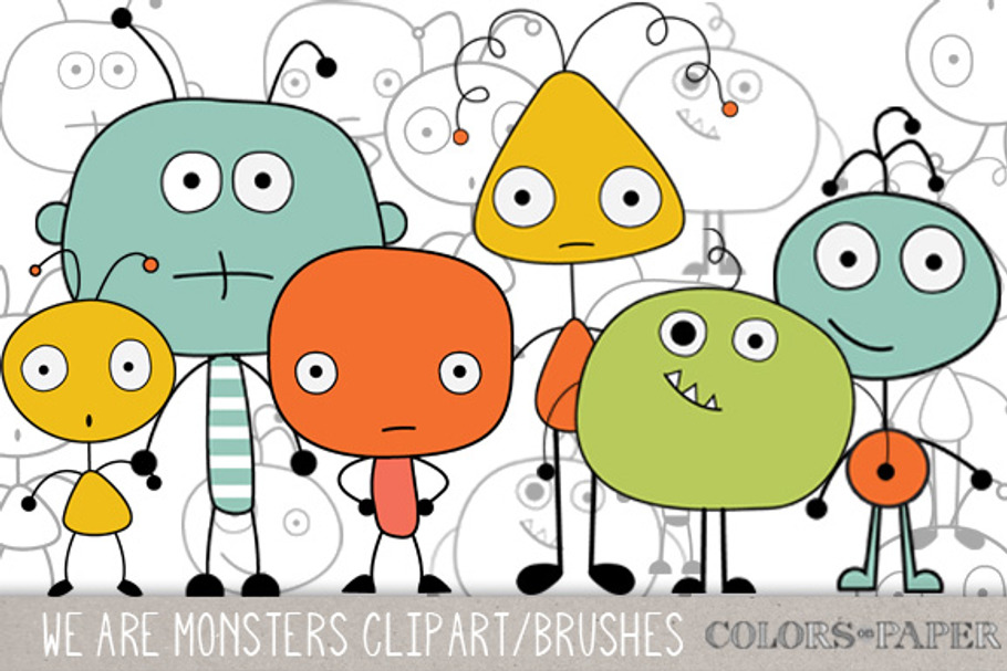 We Are Monsters Clipart, Brushes