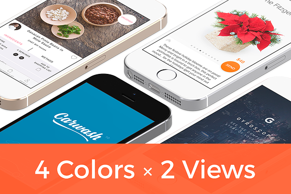  8 Perspective iPhone 5SE Mockups in Mobile & Web Mockups - product preview 1