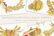 Fall Gold Dipped Watercolor Graphics