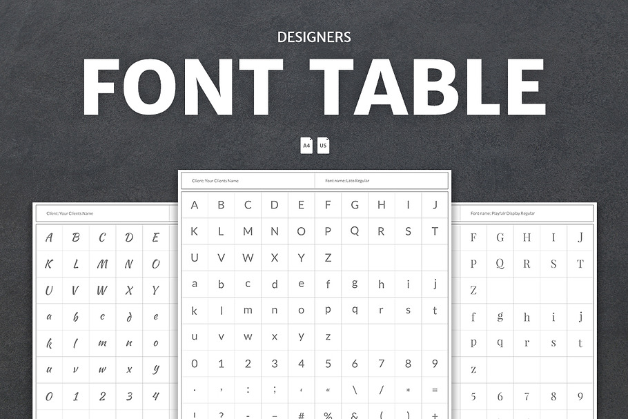 Designers Font Table  in Presentation Templates - product preview 8