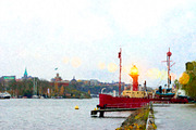 Moored in Stockholm berth tug