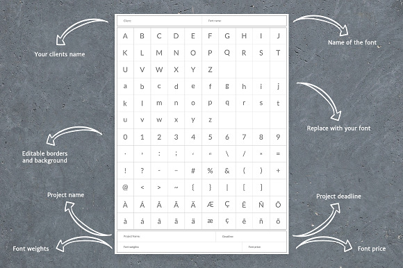 Designers Font Table  in Presentation Templates - product preview 2