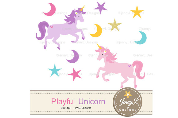 Unicorn Digital Papers & Clipart in Patterns - product preview 1