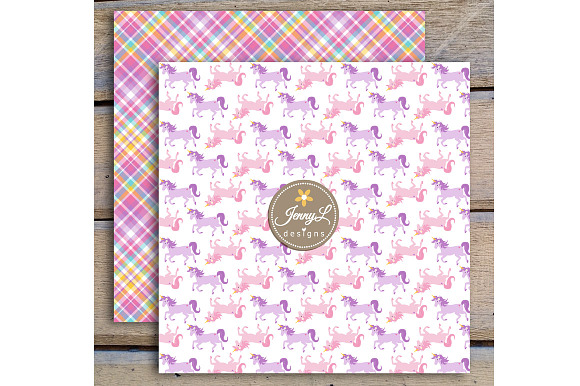 Unicorn Digital Papers & Clipart in Patterns - product preview 3