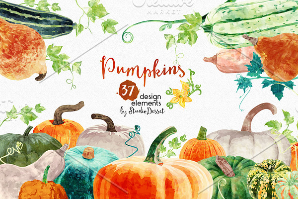 Pumpkins - Watercolor Elements