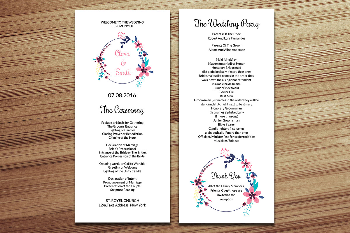 Wedding Ceremony Program Template in Stationery Templates - product preview 8