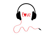 Black headphones. Love card