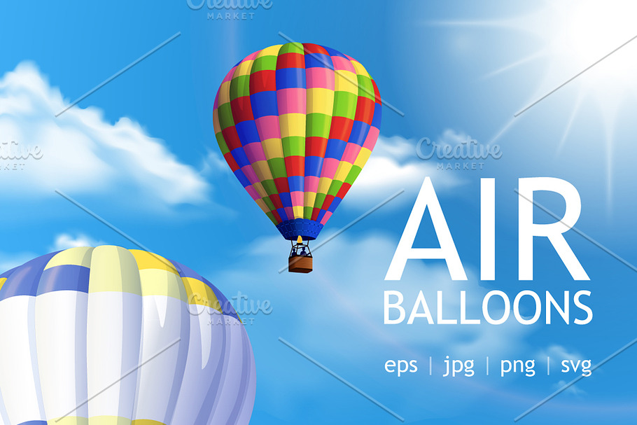 Air Balloons Realistic Set in Illustrations - product preview 8