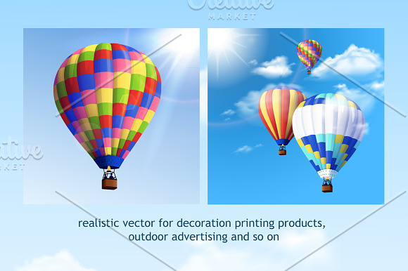 Air Balloons Realistic Set in Illustrations - product preview 2