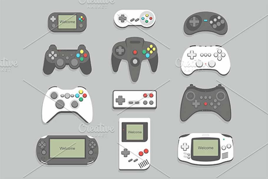 Gamepad icon set + pattern in Graphics - product preview 8