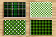 4 seamless tartan patterns. Green.
