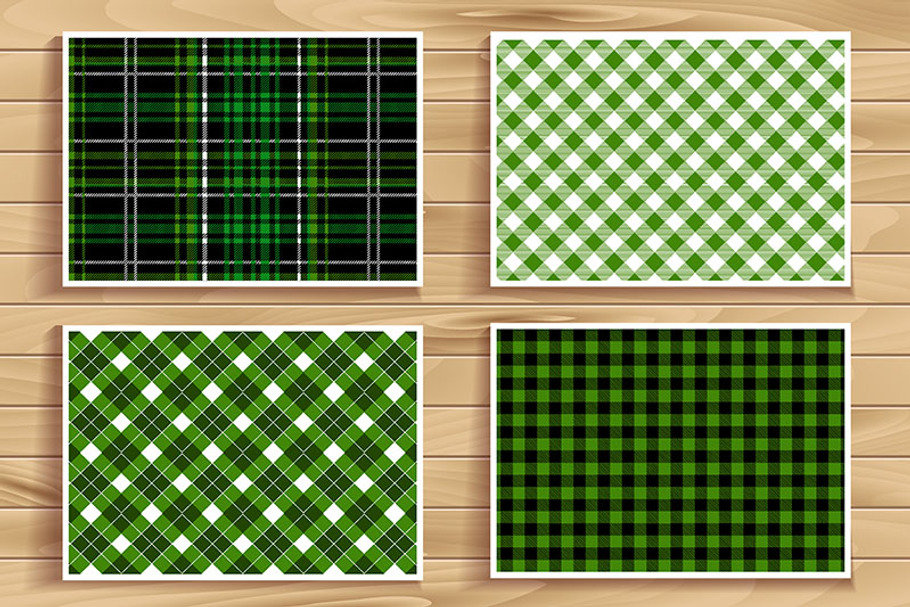 4 seamless tartan patterns. Green. in Graphics - product preview 8