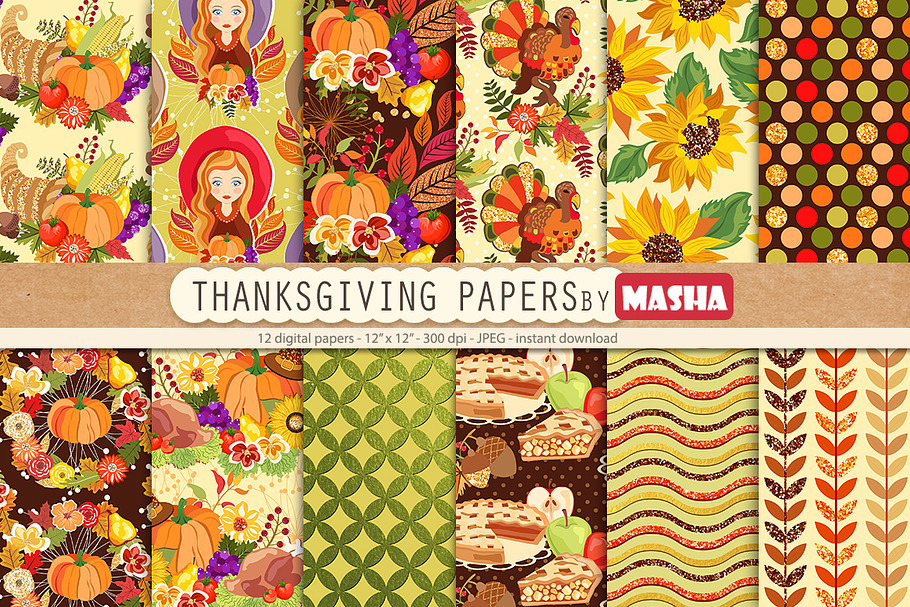 THANKSGIVING digital papers