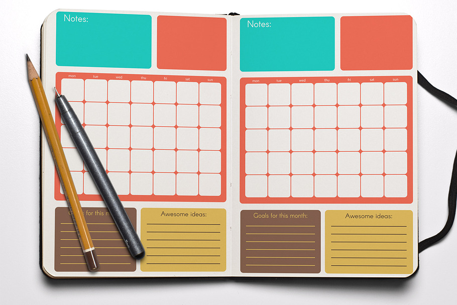 Monthly planner in Stationery Templates - product preview 8