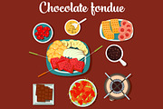 Melted chocolate fondue