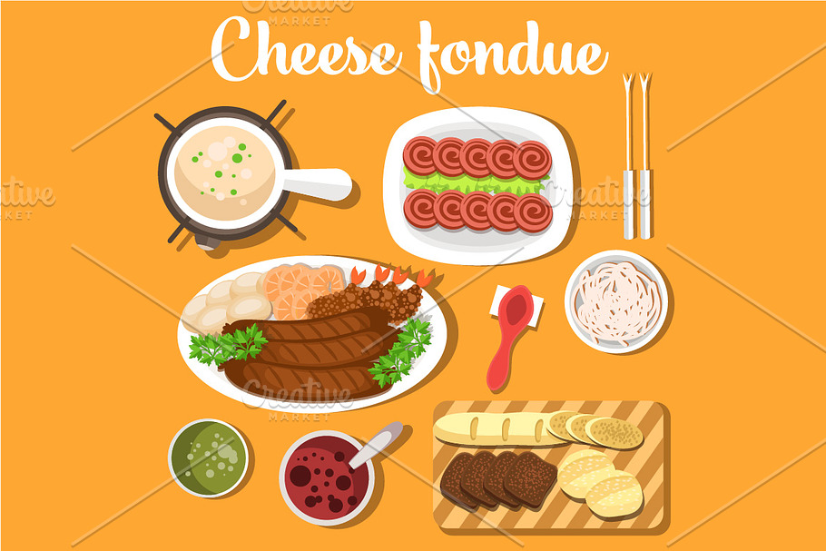 French cheese  fondue in Objects - product preview 8