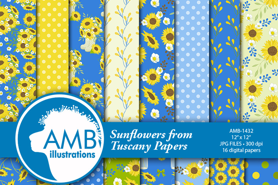 Sunflower Digital Papers 1432