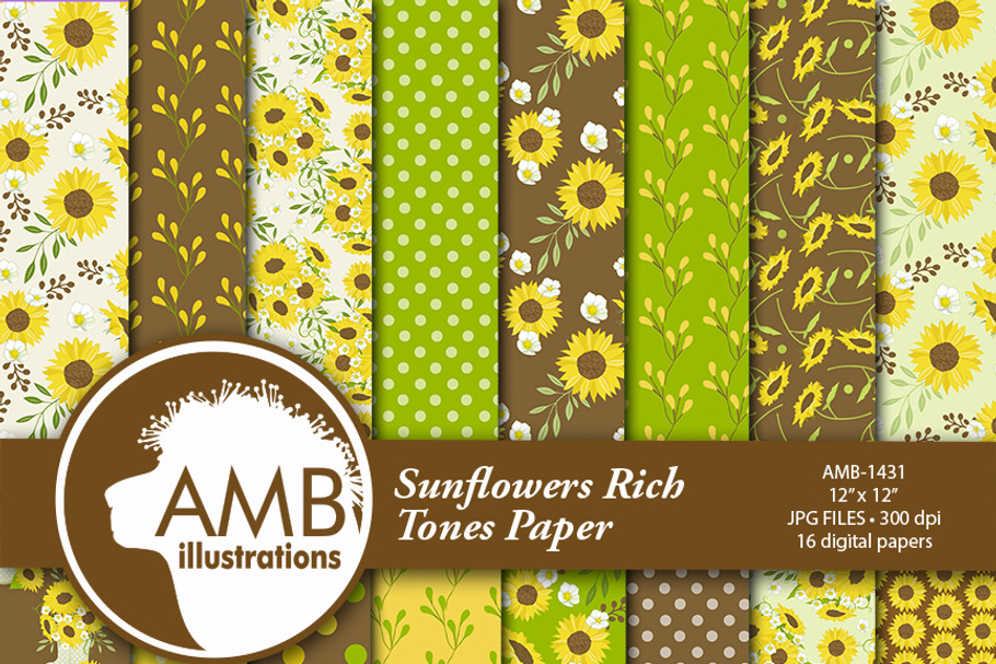 Sunflower Digital Papers 1431