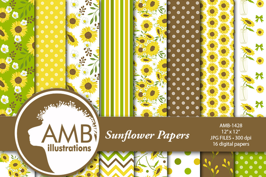 Sunflower Digital Papers 1428