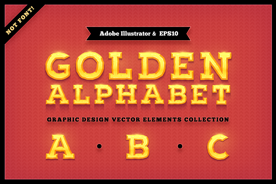 Golden Alphabet Characters