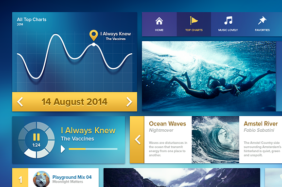 Ui Kit Ocean Blue in UI Kits and Libraries - product preview 1