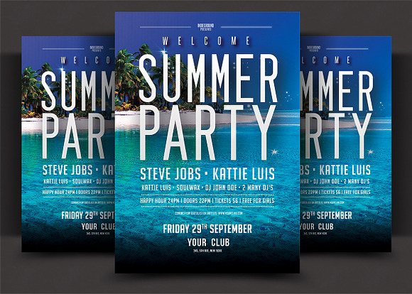 Summer Party Flyer Bundle in Flyer Templates - product preview 1
