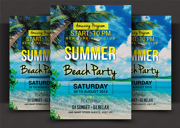 Summer Party Flyer Bundle in Flyer Templates - product preview 4