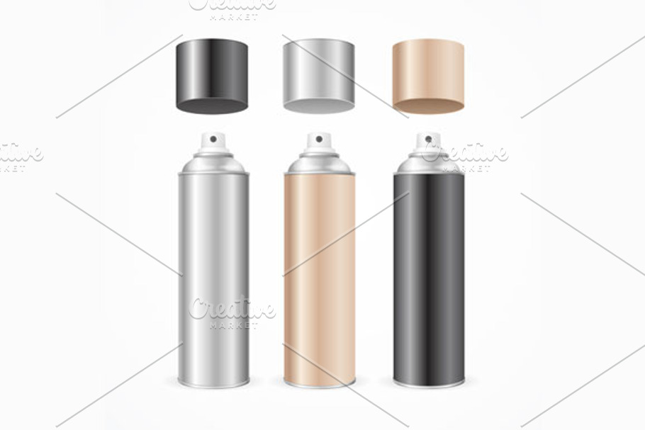 Aluminium Spray Can Template Blank in Objects - product preview 8