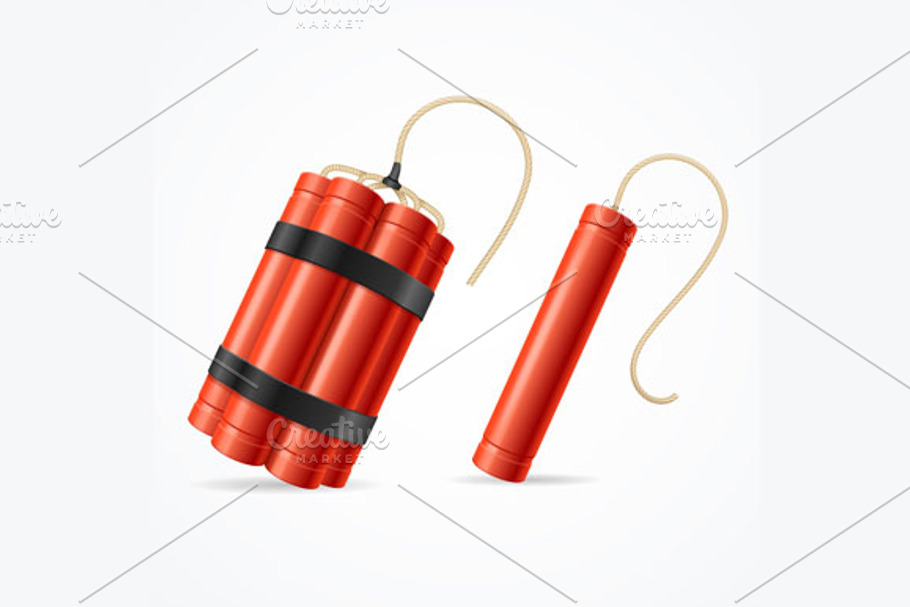 Detonate Dynamite Bomb Set. Vector in Objects - product preview 8