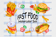 Watercolor Fast Food