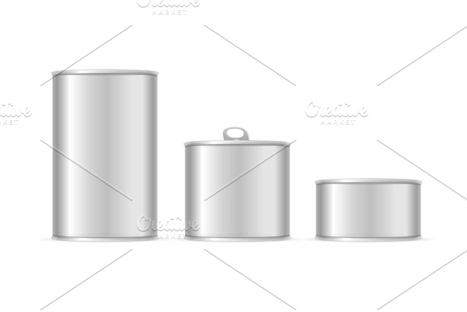 Set of Metallic Tin Cans. Vector in Objects - product preview 8