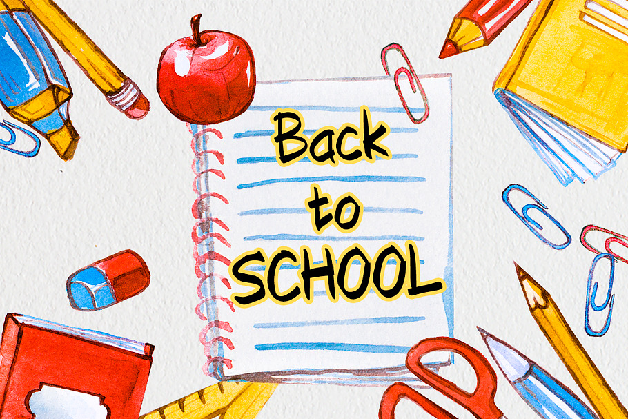Watercolor Back to School in Illustrations - product preview 8