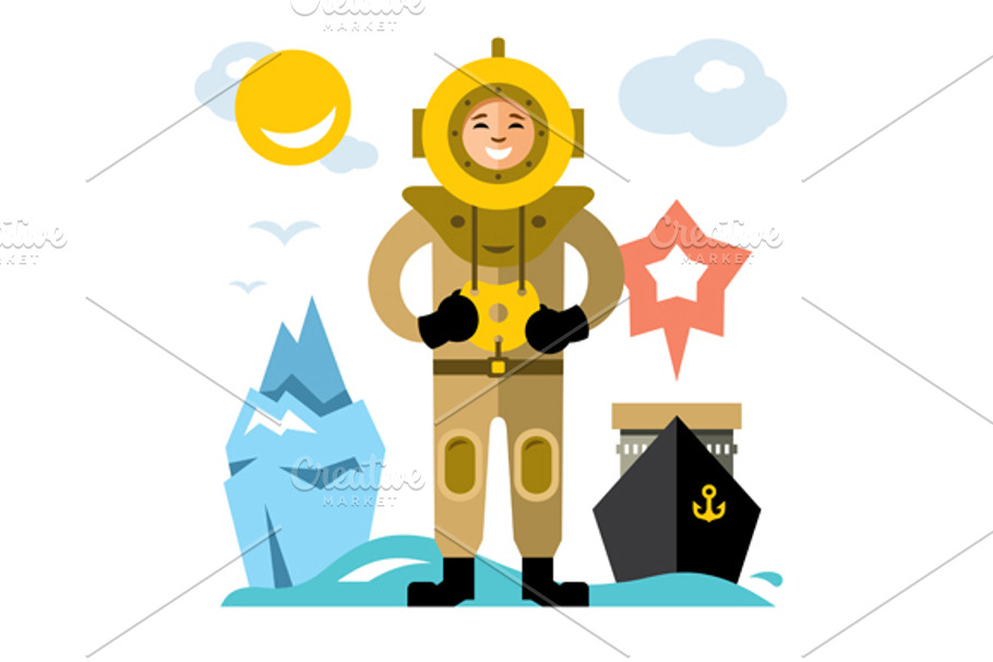 Underwater diving in Illustrations - product preview 8
