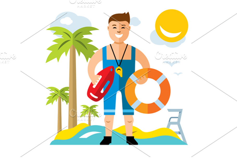 Lifeguard in Illustrations - product preview 8