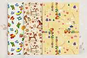 Set of seamless patterns with toys