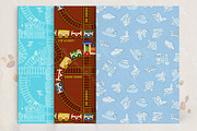 Set of seamless patterns with toys