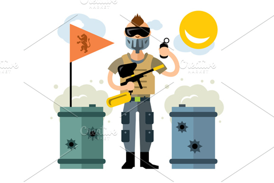 Paintball Player in Illustrations - product preview 8