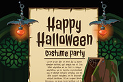 Happy Halloween cards with coffins