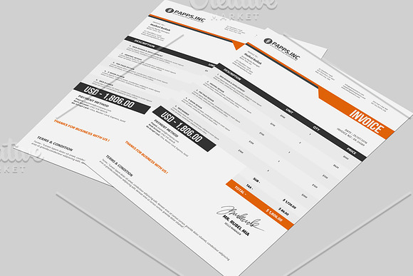 Price Invoice Template in Stationery Templates - product preview 4