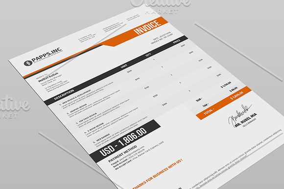 Price Invoice Template in Stationery Templates - product preview 6