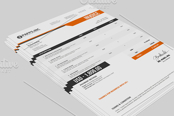 Price Invoice Template in Stationery Templates - product preview 7