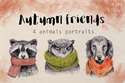 Autumn animals portraits