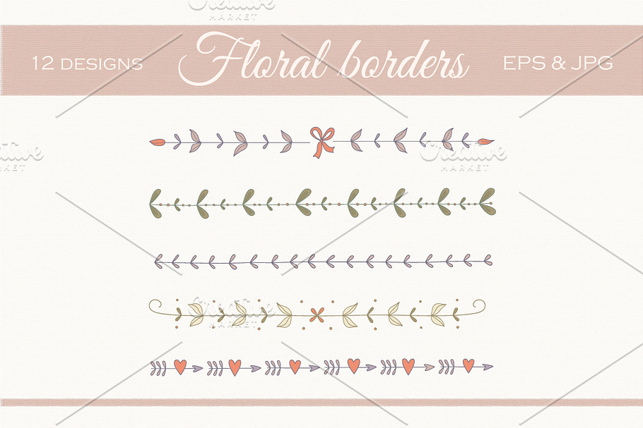 Floral borders set