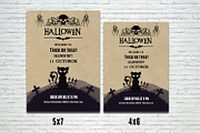 Halloween party flyer template-V385