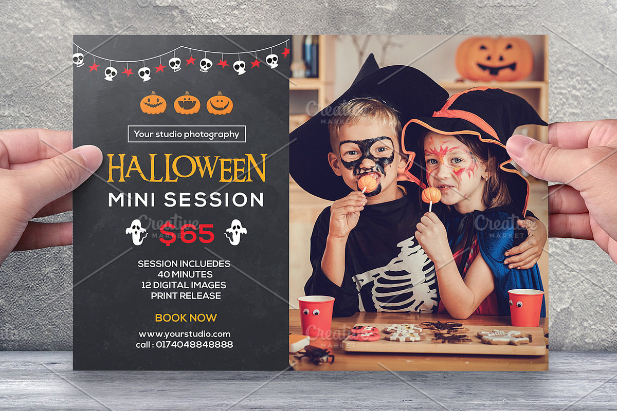 Halloween Mini Session Template-V386 in Flyer Templates - product preview 8