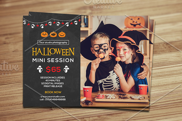 Halloween Mini Session Template-V386 in Flyer Templates - product preview 1