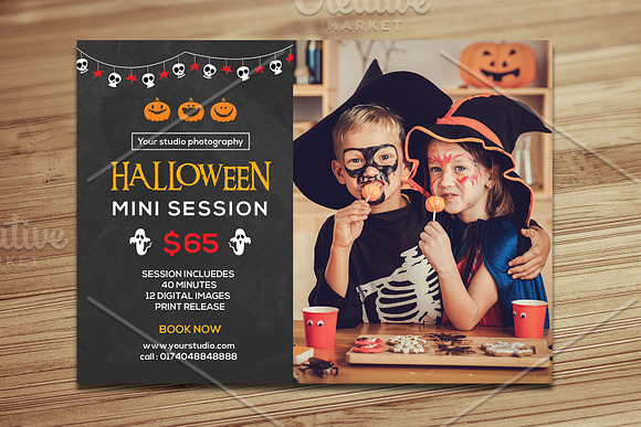 Halloween Mini Session Template-V386 in Flyer Templates - product preview 2