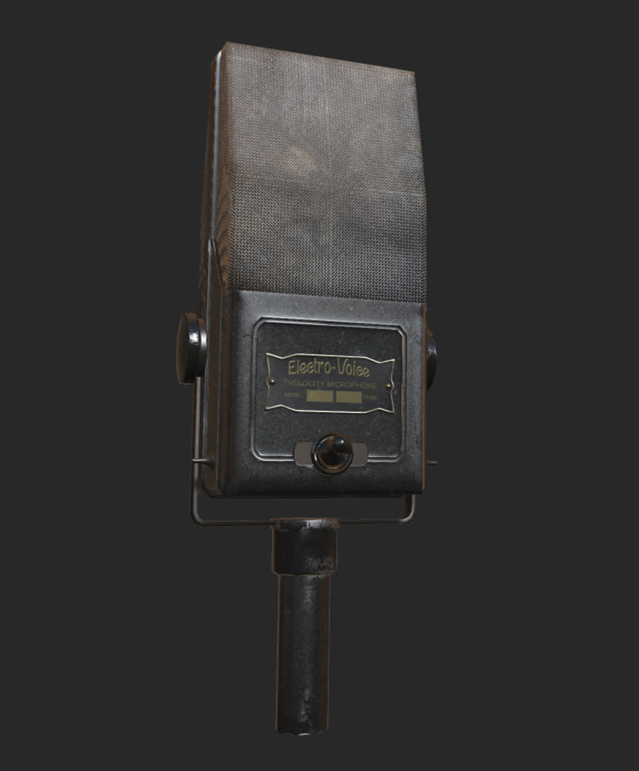Old microphone Low Poly PBR ready in Appliances - product preview 3