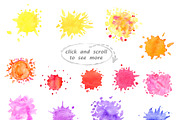 Splashes watercolor clipart