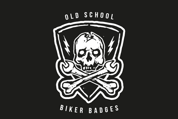 Old School Biker Badges and Elements
